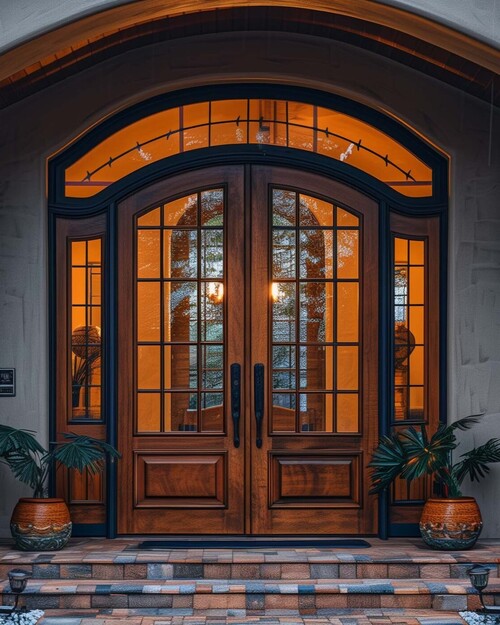 Wood grand entry doors for Arizona homes